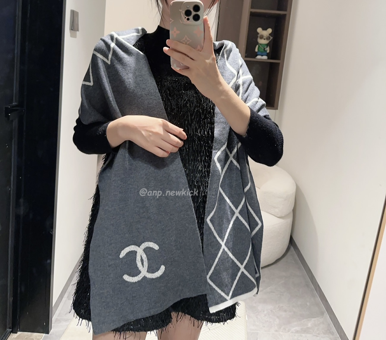 Chanel 2024 New 24b Cashmere Knitted Scarf 30x180cm (2) - newkick.app